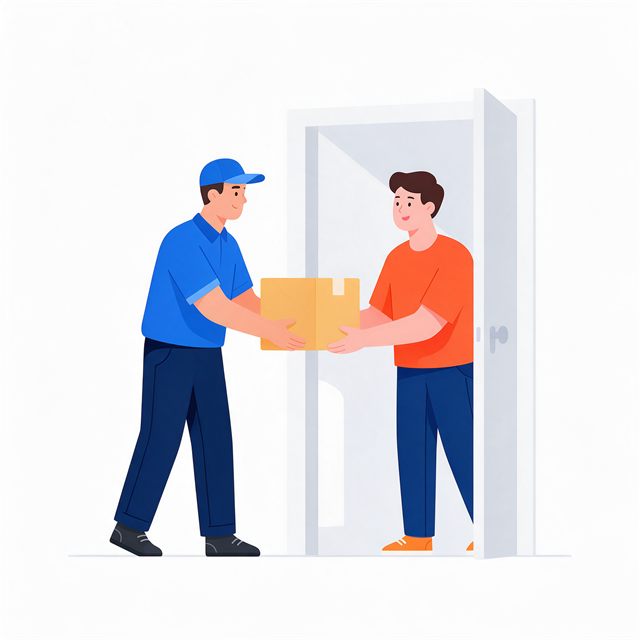 Parcel handed over at the door