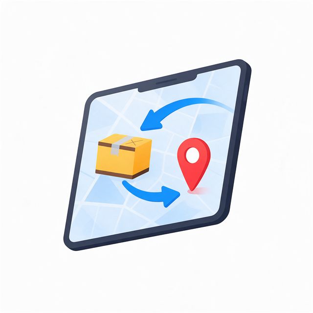Phone showing live shipment tracking